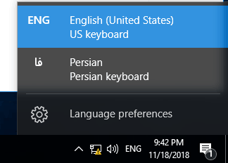 اضافه کردن زبان فارسی به ویندوز